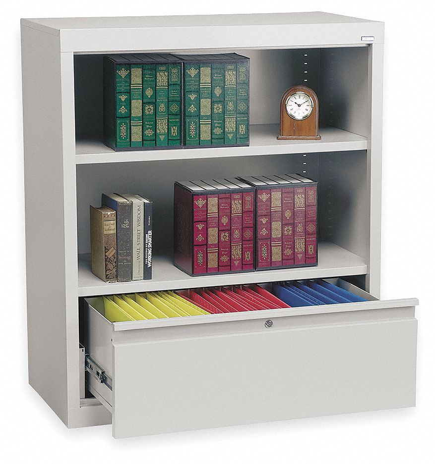 3CTL6 - Bookcase Drawer Cabinet 2 Shelf Lt Gry