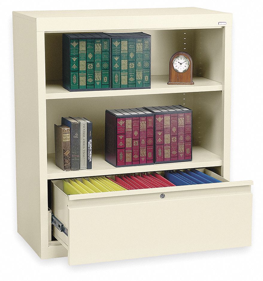 3CTL7 - Bookcase Drawer Cabinet 2 Shelf Putty