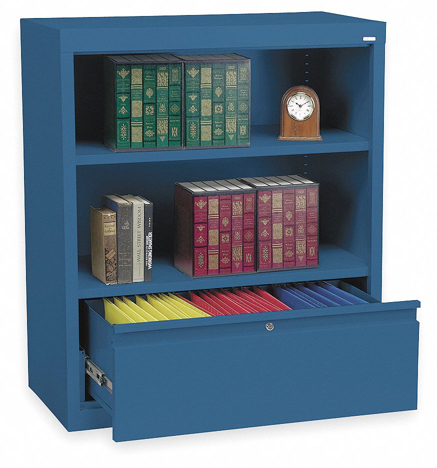 3CTL8 - Bookcase Drawer Cabinet 2 Shelf Blue