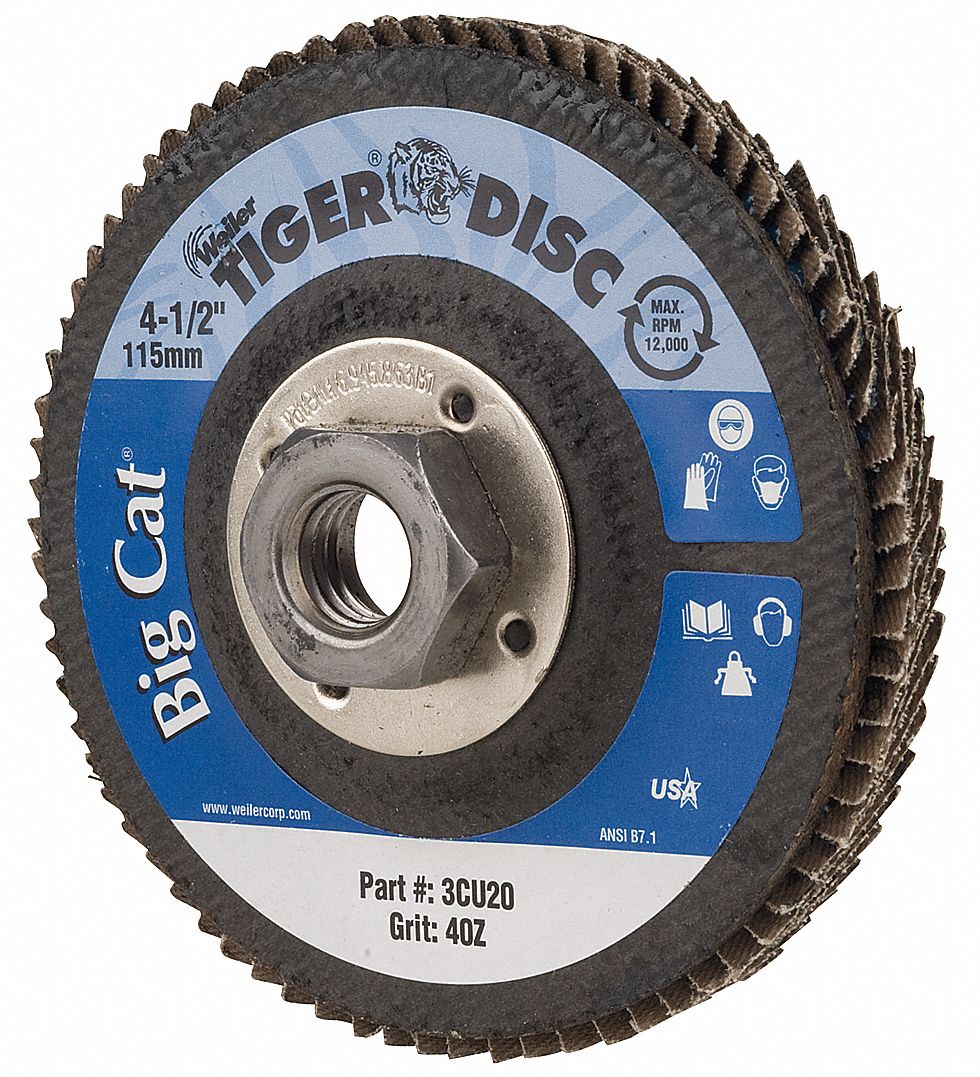 WEILER Flap Disc 5/8"11 Mounting Hole Size, 40 Abrasive Grit, Coarse