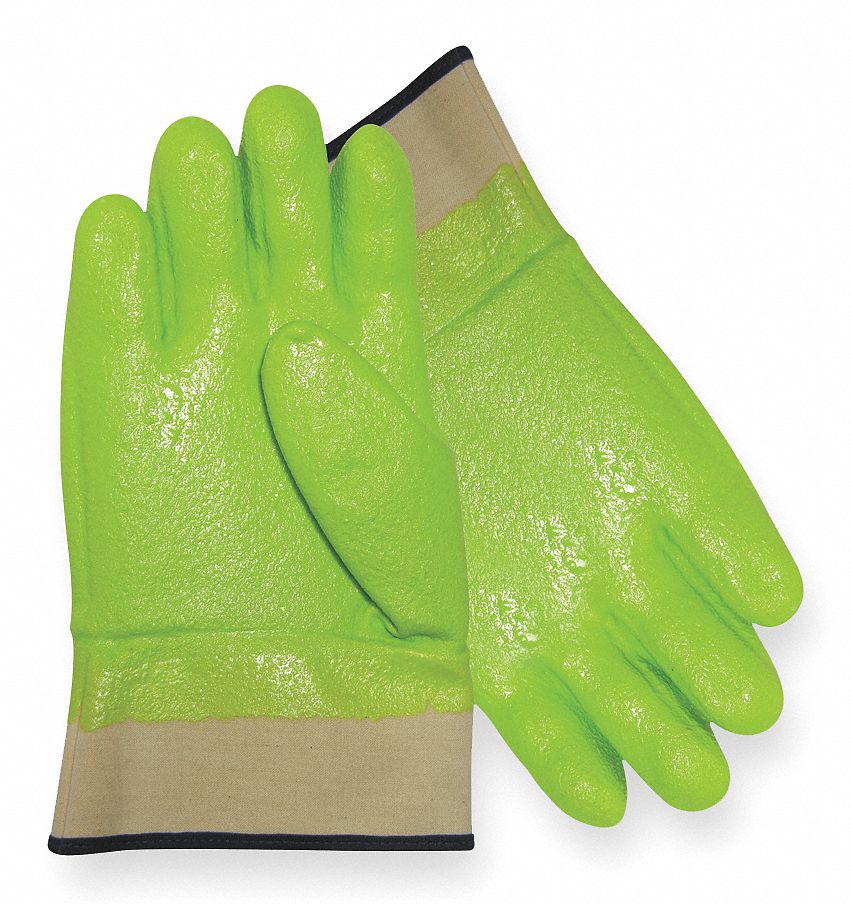 Cold Protection Gloves, L, Foam/Jersey Lining, Hi Visibility Green, 1