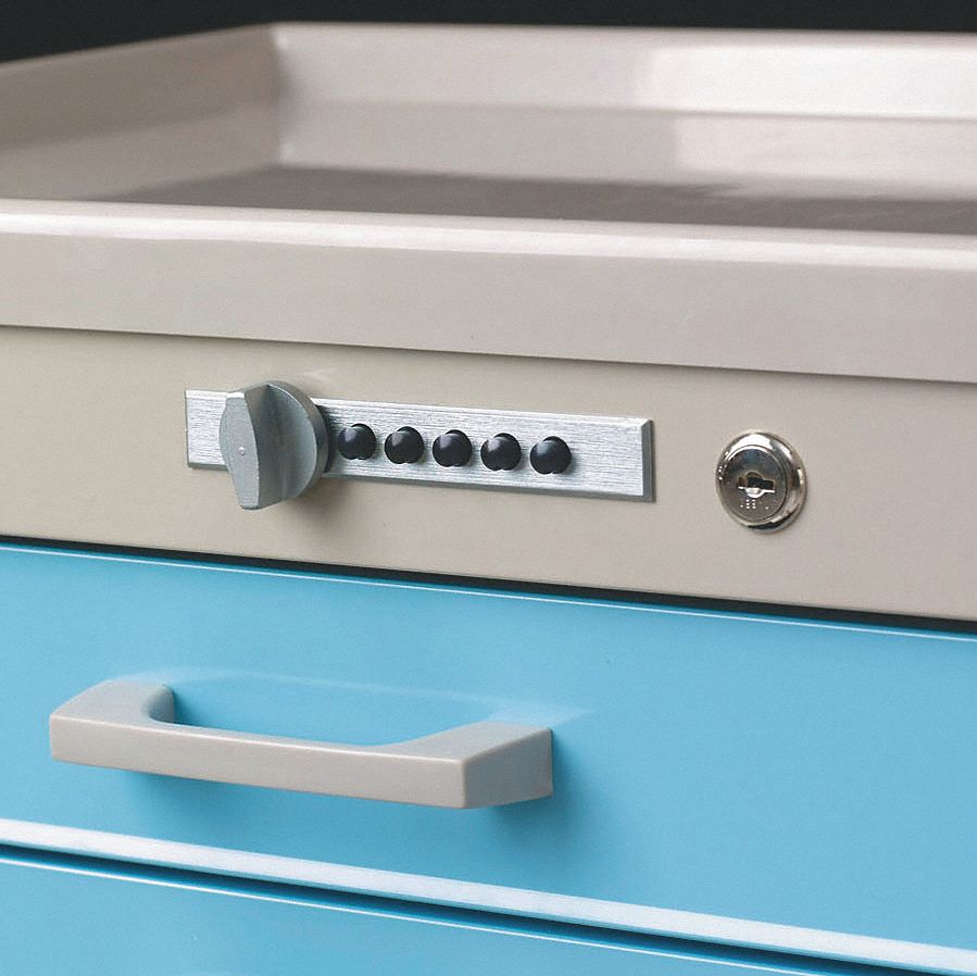 METRO, 1 in Overall Ht, 1 in Overall Wd, Medical Cart Lock Assembly