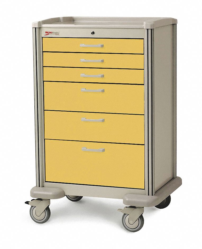 MEDICAL SUPPLY CART WITH DRAWERS,45 IN H