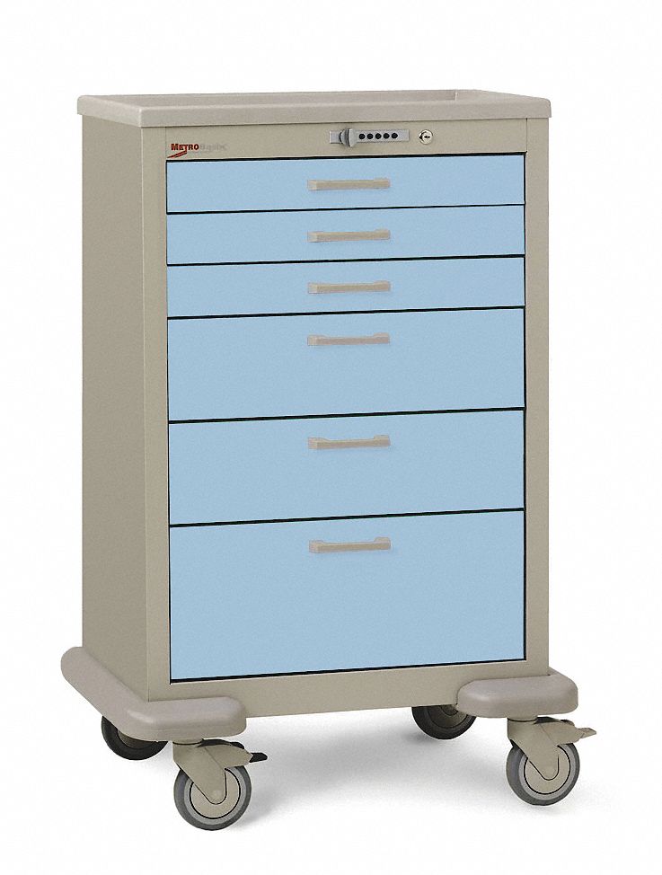 METRO MEDICAL SUPPLY CART WITH DRAWERS,45 IN H Medical Equipment and Procedure Carts