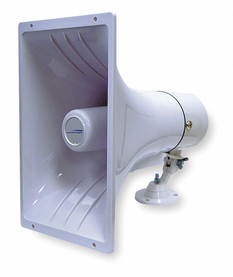 PA HORN,WEATHERPROOF,WHITE,15 W