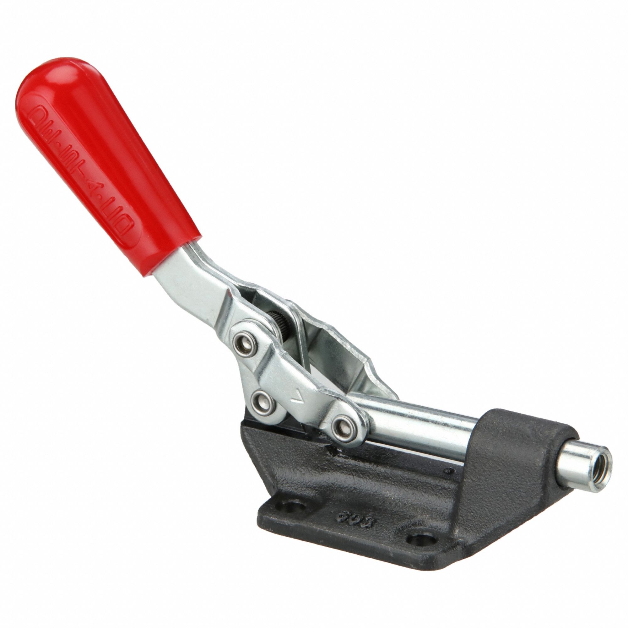 Straight Line Clamp: Flange Base Mounting, Std Horizontal Handle, 1.28 in Arm Lg, 5/16-18