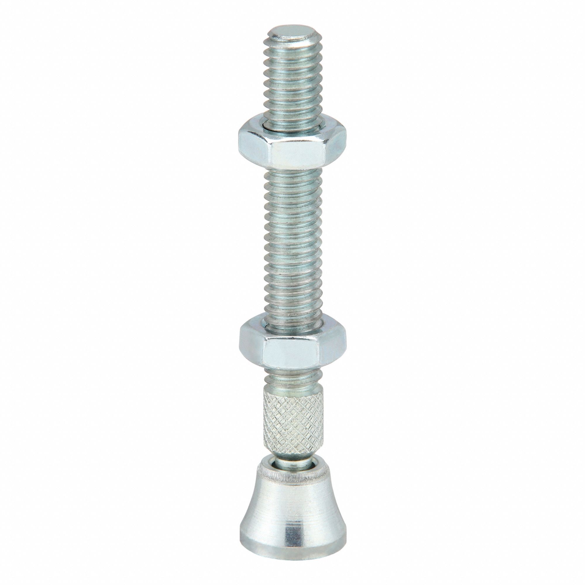 Swivel Foot Spindle: All-Steel, 5/16"-18, 2 3/4 in Lg, 2 3/4 in Thread Lg