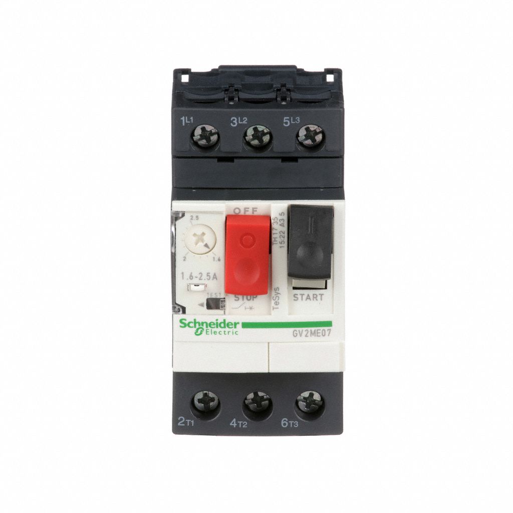 GV2ME07 Square D 1.6-2.5A Manual Motor Starter Adjustable Circuit Breaker 