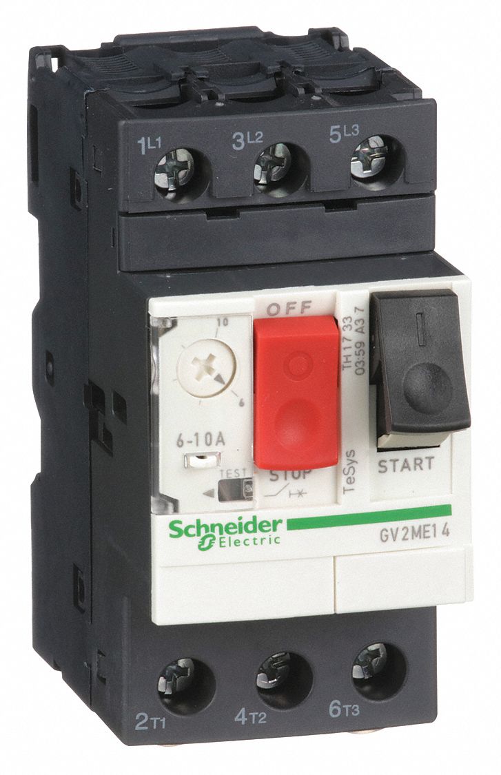 Schneider Electric Push Button Manual Motor Starter No Enclosure 6 To 10 Amps Ac 3cy Gv2me14 Grainger