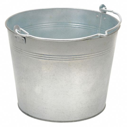 Bucket, Steel, Silver, Open Head BKT-GAL-325