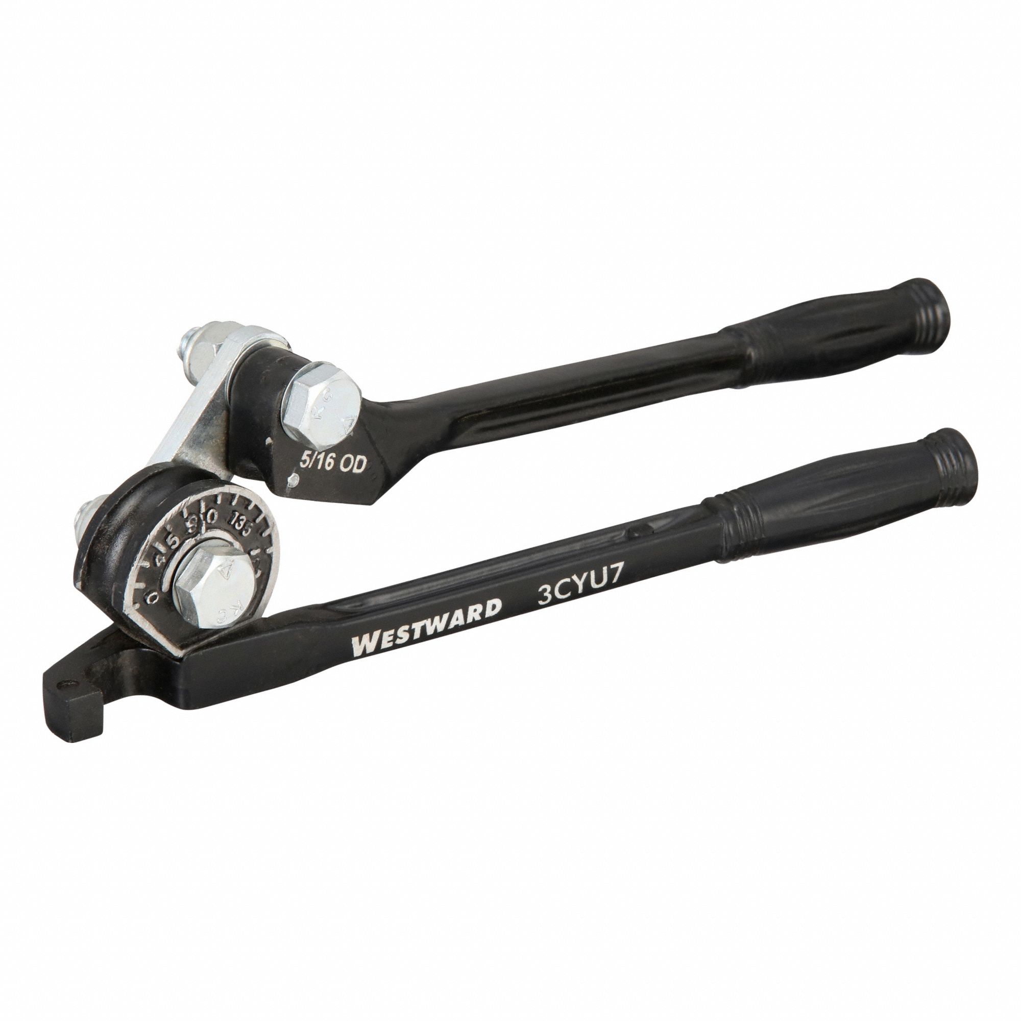 Tube Bender: Calibrated Angle Markings from 0 to 180 Degrees, Aluminum/Copper, 11/16 in