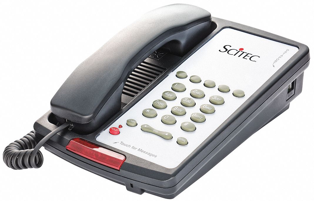 HOSPITALITY FEATURE PHONE, 5 KEYS, STANDARD ROOM PHONES, AEGIS-5-08, BLACK, BLACK
