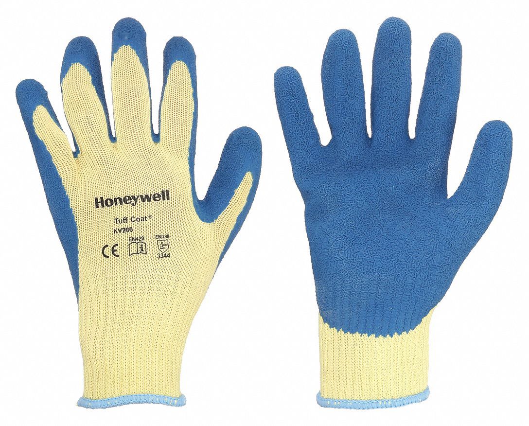 Cut Resistant Gloves, Yellow/Blue, M, PR