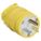 DUST TIGHT STRAIGHT BLADE PLUG, 5-20P, 20 A, 125V AC, 2 POLES, YELLOW