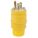 WATERTIGHT STRAIGHT BLADE PLUG, 5-20P, 20 A, 125V AC, YELLOW, 2 POLES, SCREW TERMINALS