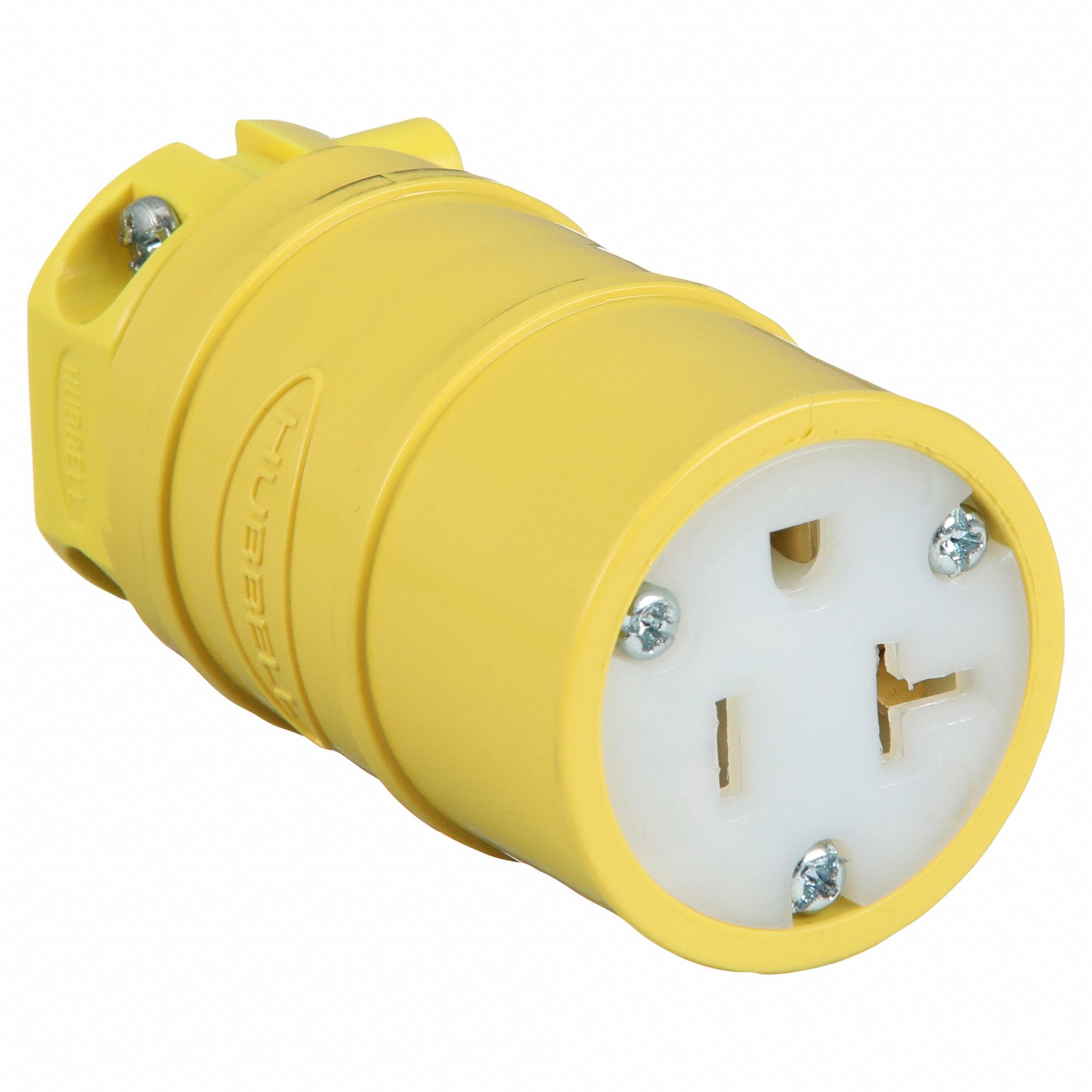 STRAIGHT BLADE CONNECTOR, 5-20R, 20 A, 125V AC, 2 POLES, YELLOW, SCREW TERMINALS, GEN USE, 5-20