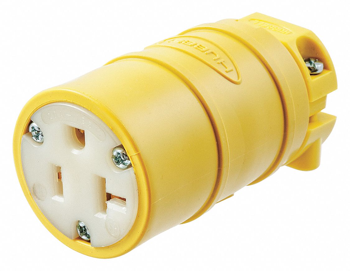 HUBBELL WIRING DEVICEKELLEMS Straight Blade Connector 520R, 20 Amps Plugs and Receptacles