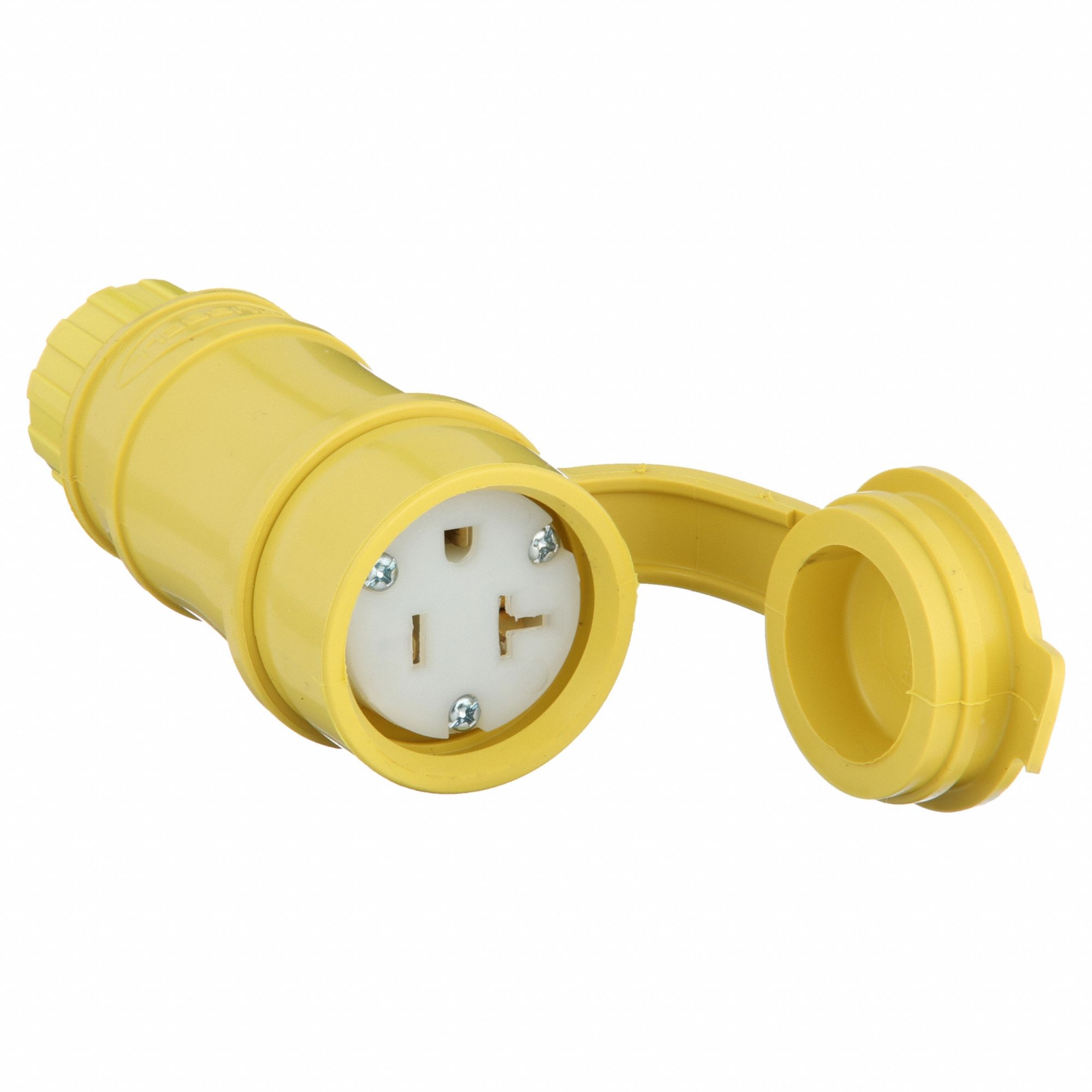 Watertight Straight Blade Connector: 5-20R, 20 A, 125V AC, 2 Poles, Yellow, Screw Terminals