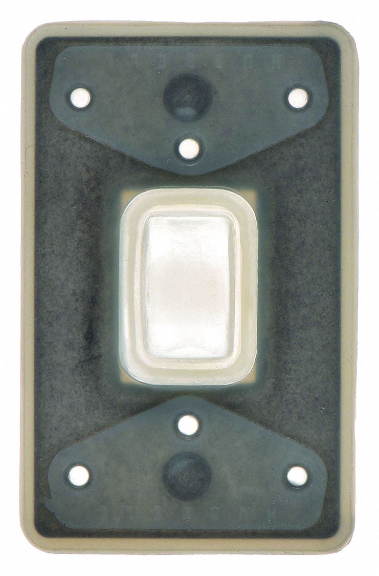 WEATHERPROOF WALL PLATE, WEATHERPROOF-COVERED OUTLET, PLASTIC, CLEAR, 0 OUTLET OPENINGS