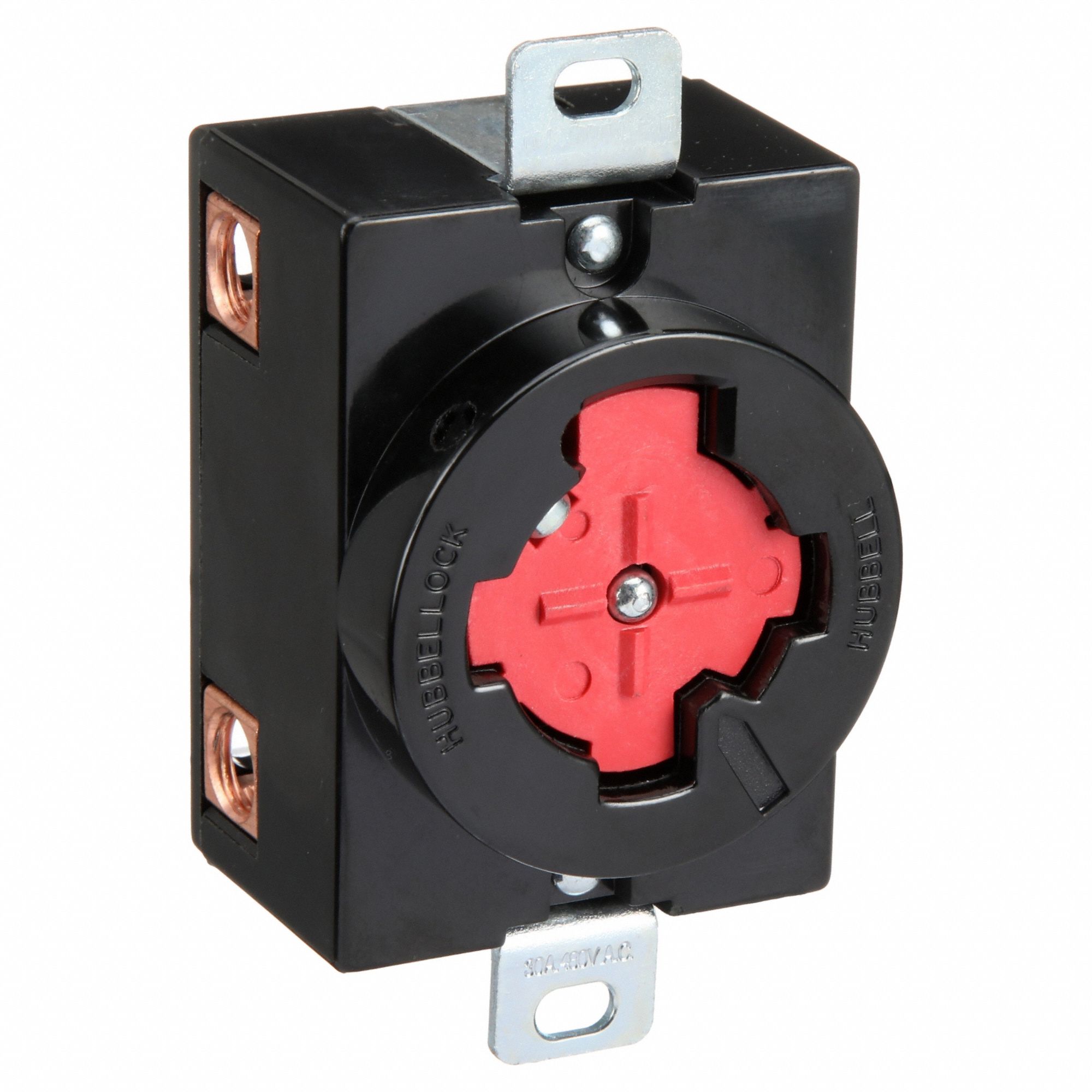 LOCKING RECEPTACLE, NON-NEMA, 30 A, 480V AC, NON-FLANGED, 3 POLES
