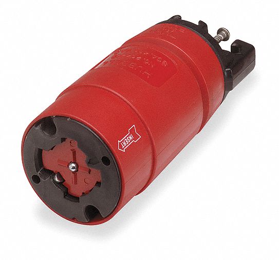 HUBBELLOCK Locking Connector 30A/NonNEMA, 30, 480V AC, 3 Poles, Red