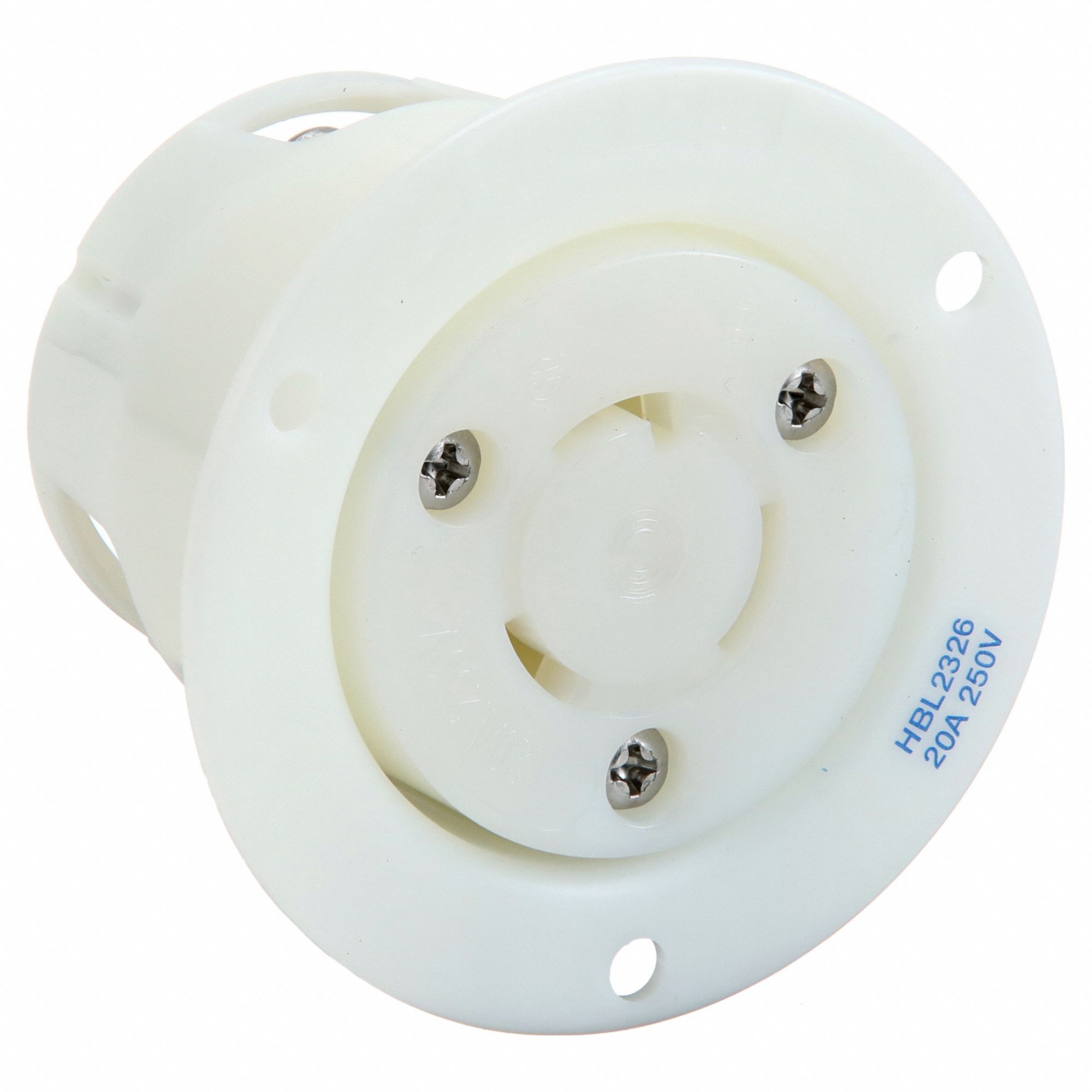 L6-20R, 20 A, Flanged Locking Receptacle - 3D037|HBL2326 - Grainger