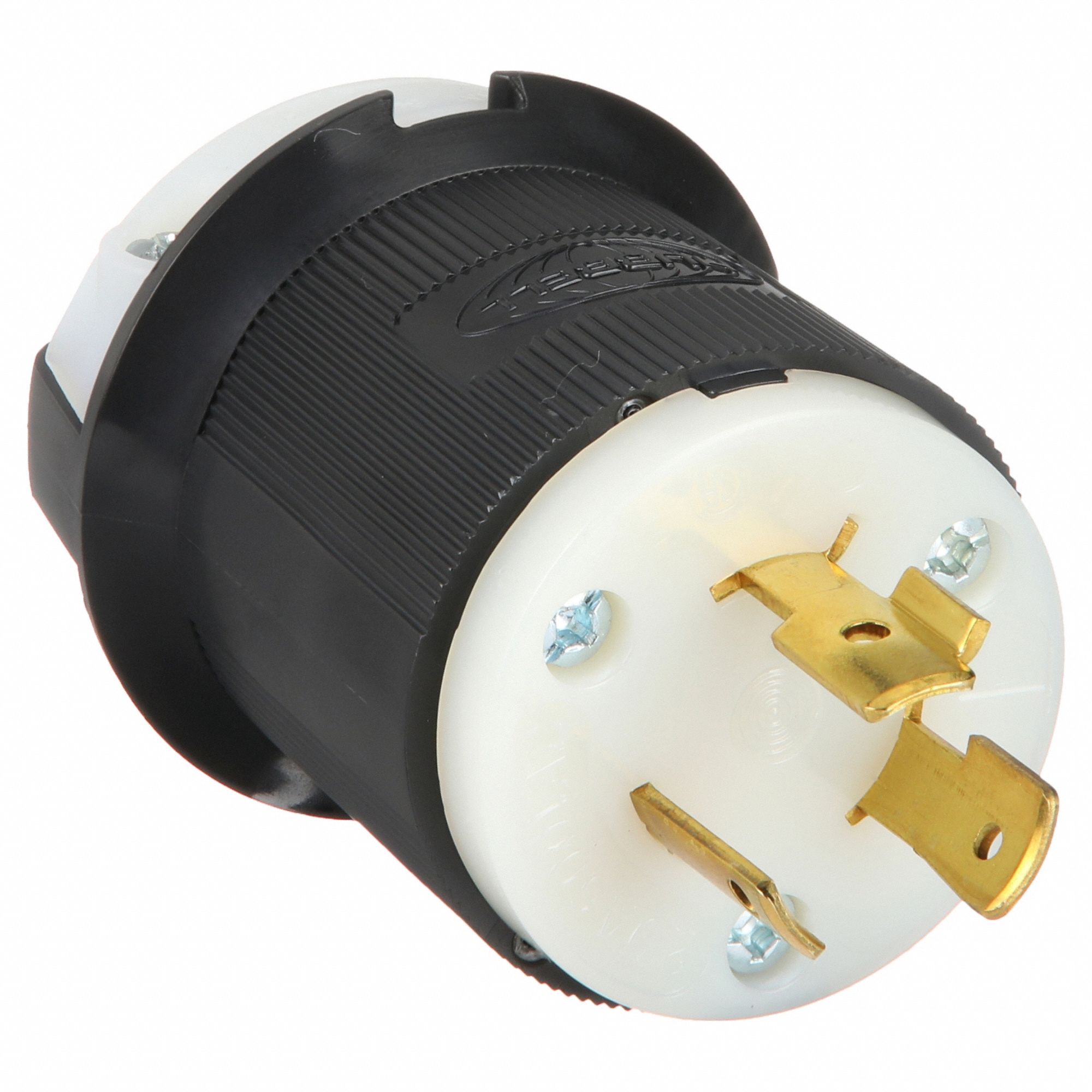 LOCKING PLUG, L9-20P, 600V AC, 20 A, 2 POLES, BLACK/WHITE, SCREW TERMINALS