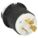 LOCKING PLUG, L9-20P, 600V AC, 20 A, 2 POLES, BLACK/WHITE, SCREW TERMINALS