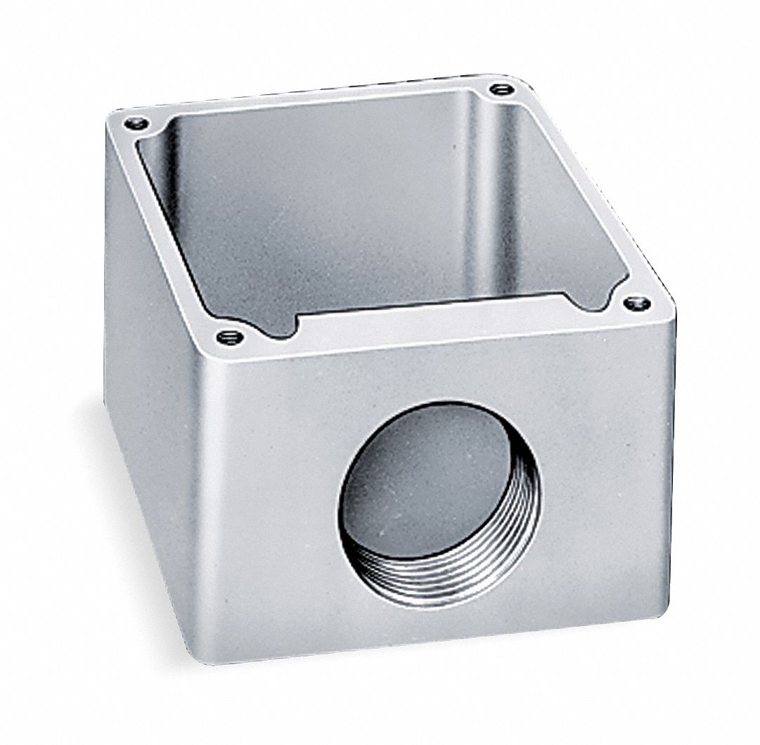 HUBBELLOCK Receptacle Box, For Use With 3D085 and 3D086, Aluminum