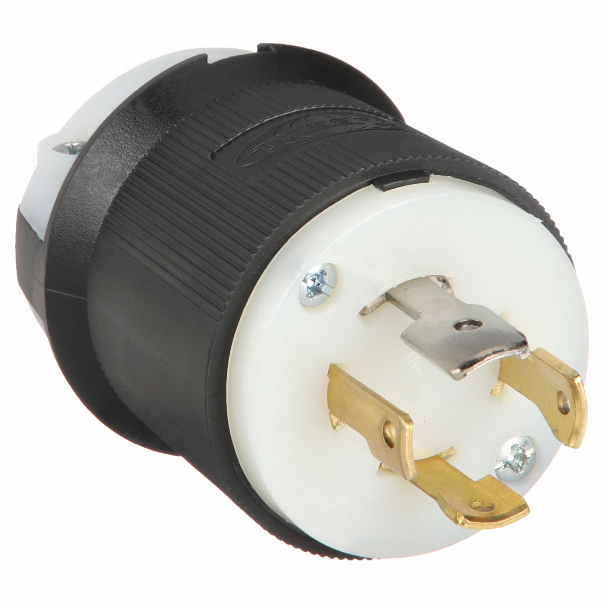 LOCKING PLUG, L19-30P, 277/480V AC, 30 A, 4 POLES, BLACK/WHITE, SCREW TERMINALS