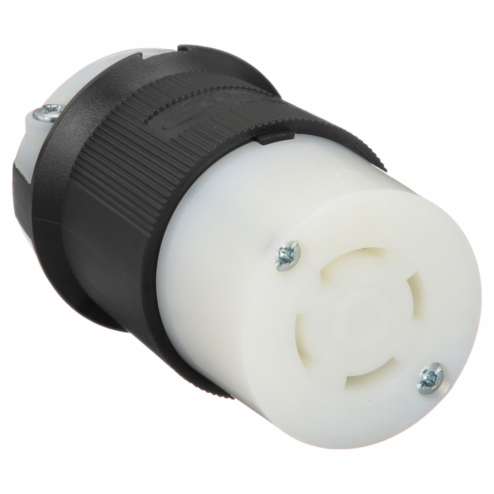 LOCKING CONNECTOR, L19-30R, 30 A, 277/480V AC, 4 POLES, BLACK/WHITE, SCREW TERMINALS