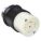 LOCKING CONNECTOR, NON-NEMA, 20/10 A, 250/600V AC, 4 POLES, BLACK/WHITE