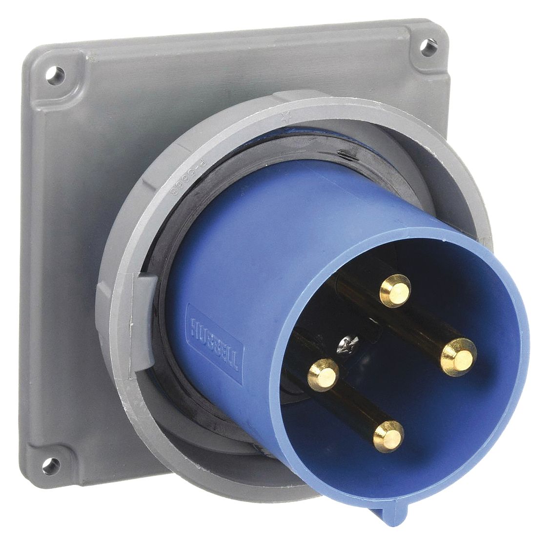 WATERTIGHT PIN AND SLEEVE INLET, 100 A, 250V AC, IEC GROUNDING, BLUE, 15 HORSEPOWER RATING