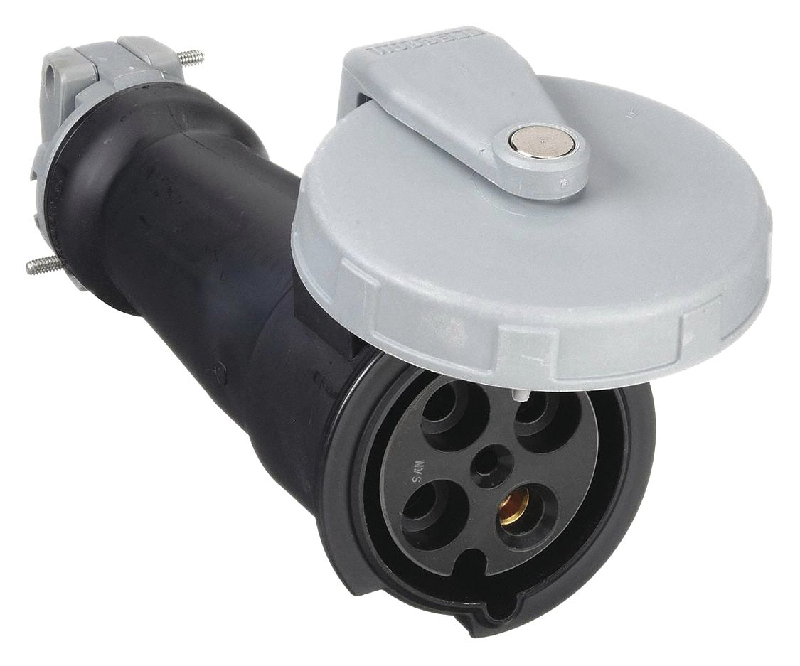 WATERTIGHT PIN AND SLEEVE CONNECTOR, 100 A, 600V AC, 50 HORSEPOWER RATING, IEC GROUNDING