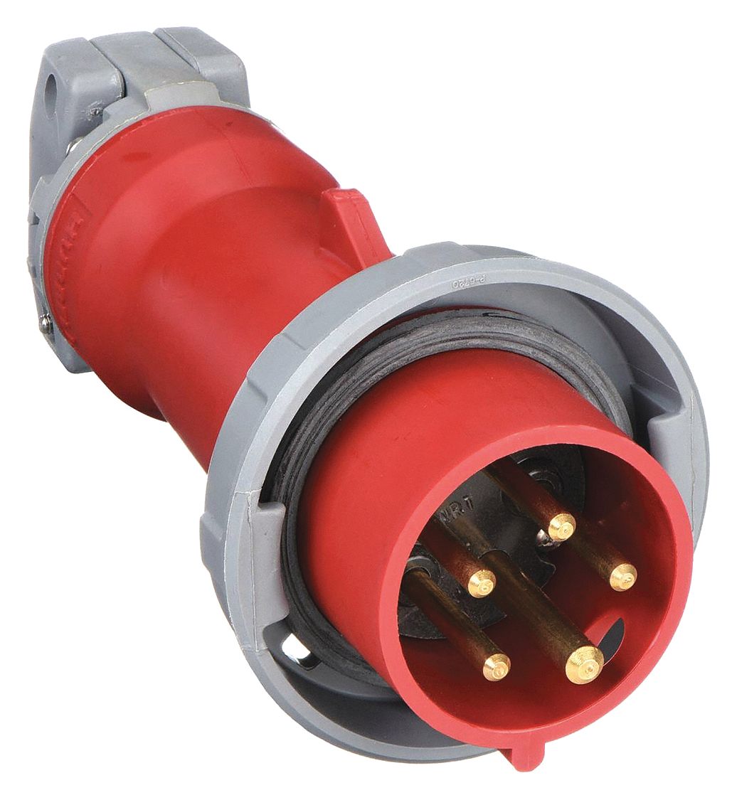 20 A, 277/480V AC, IEC Pin and Sleeve Plug 3D178HBL520P7W Grainger