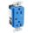 RECEPTACLE, DUPLEX, BLUE, 5-15R, 15 A, 125V AC, 2 POLE/3 WIRE, SCREW TERMINALS