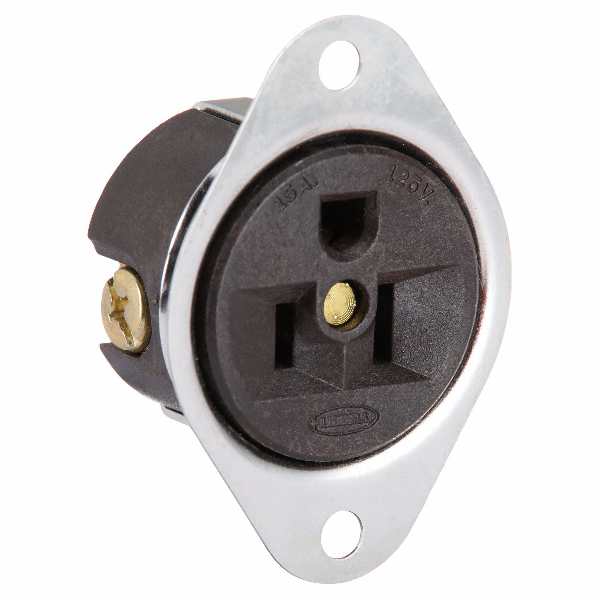 HUBBELL, Single, 5-15R, Flanged Receptacle - 3D186|HBL5256 - Grainger