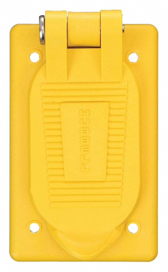 WEATHERPROOF COVER, THERMOPLASTIC, DUPLEX RECEPTACLES, 1 GANG, YELLOW