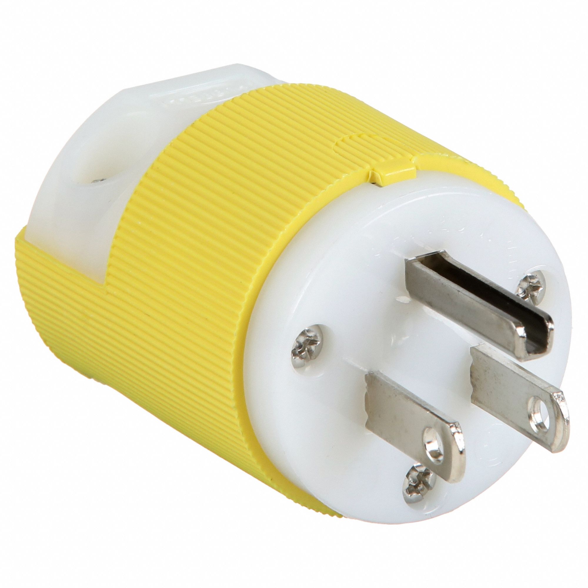 STRAIGHT BLADE PLUG, 5-15P, 15 A, 125V AC, 2 POLES, YELLOW, SCREW TERMINALS, 5-15