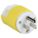 STRAIGHT BLADE PLUG, 5-15P, 15 A, 125V AC, 2 POLES, YELLOW, SCREW TERMINALS, 5-15