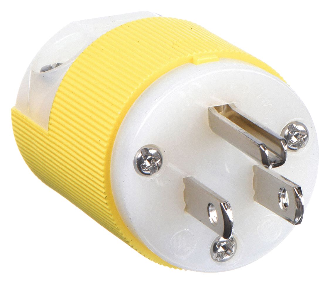 515P, 15 A, Straight Blade Plug 3D197HBL52CM66C Grainger