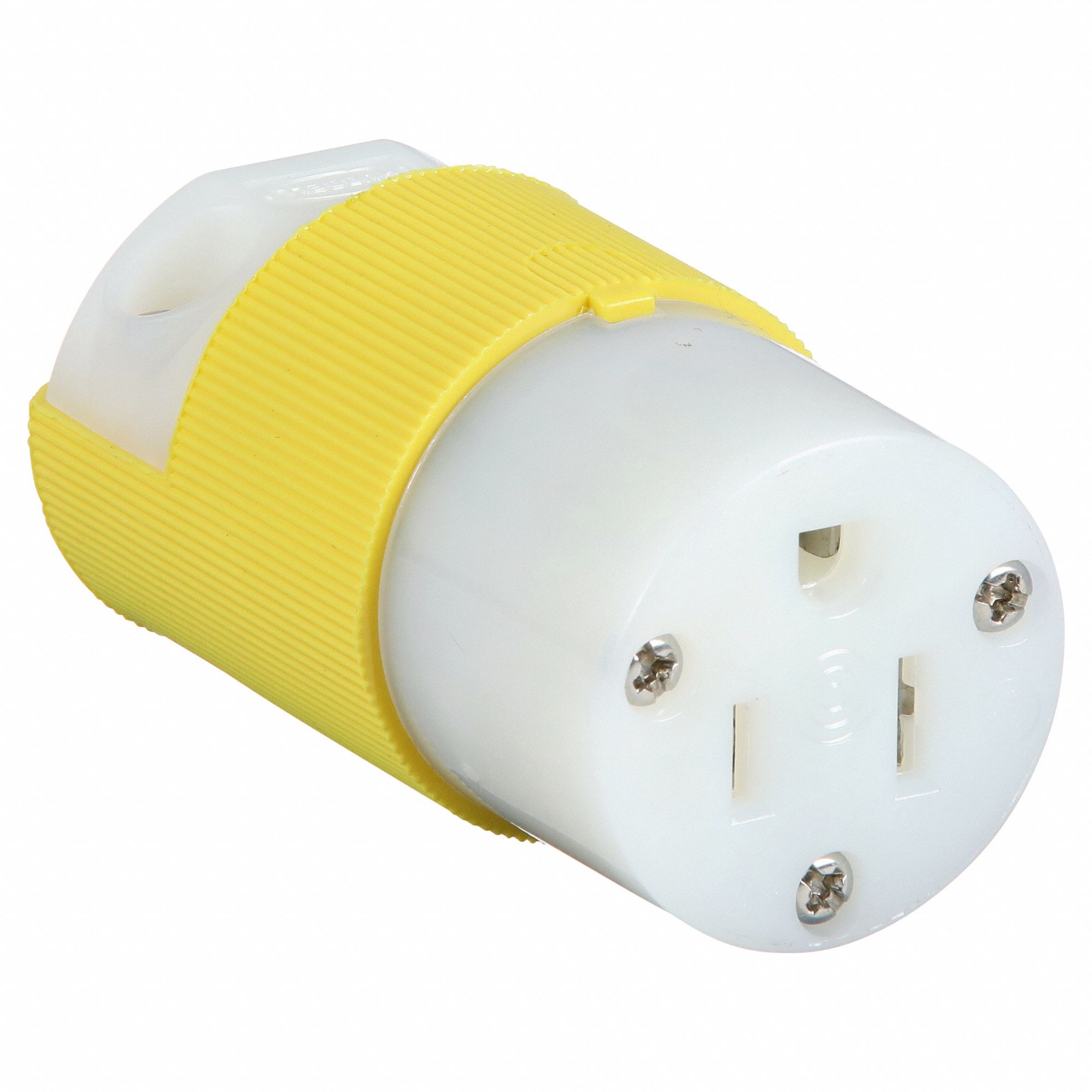 STRAIGHT BLADE CONNECTOR, 5-15R, 15 A, 125V AC, 2 POLES, YELLOW, SCREW TERMINALS, 5-15