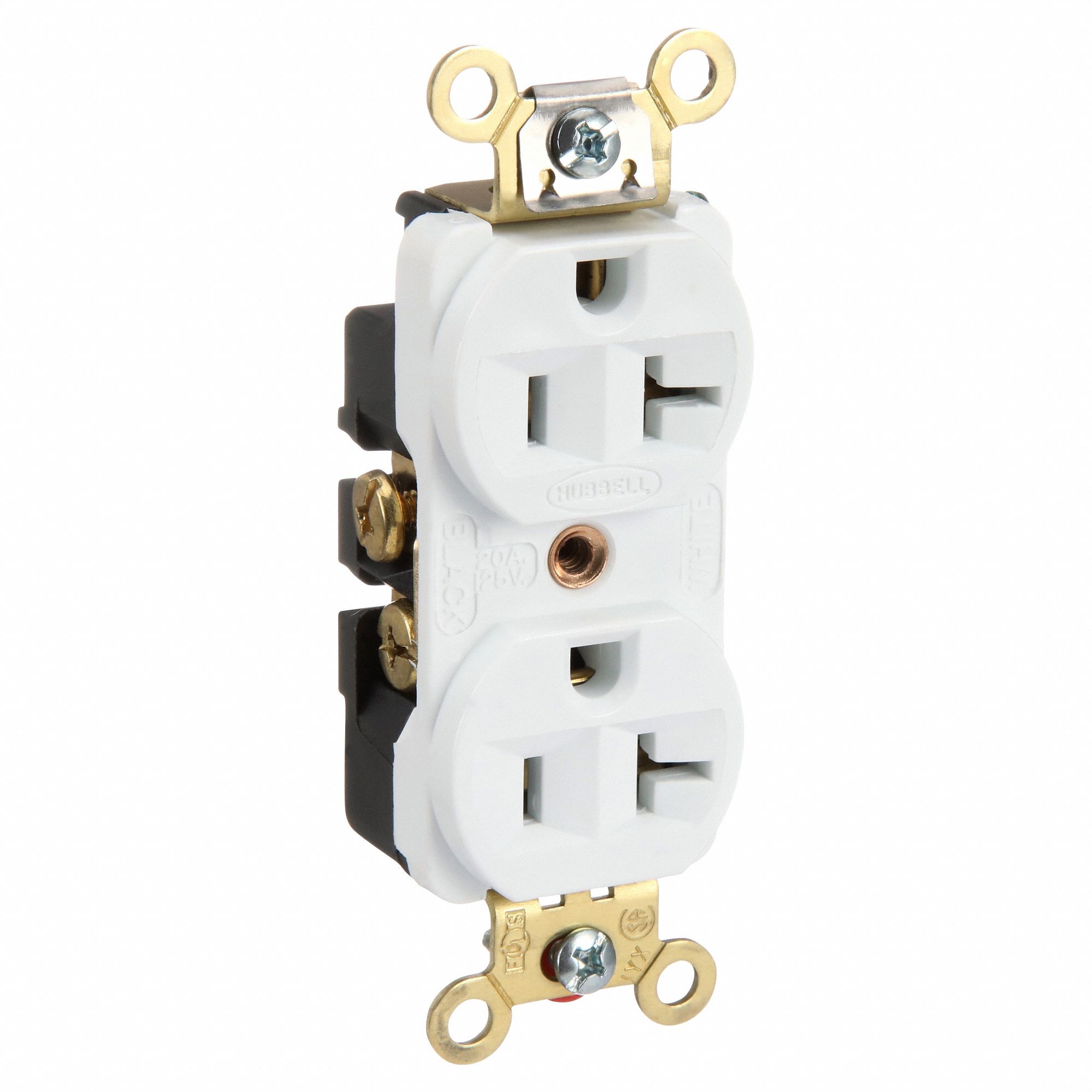 PRISE 20A 125V DUP STR BLANC