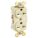 RECEPTACLE, DUPLEX, 6-20R, 250V AC, 20 A, IVORY, 2 POLE/3 WIRE, SCREW TERMINALS