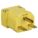 STRAIGHT BLADE PLUG, 6-15P, 15 A, 250V AC, YELLOW, 2 POLES, SCREW TERMINALS