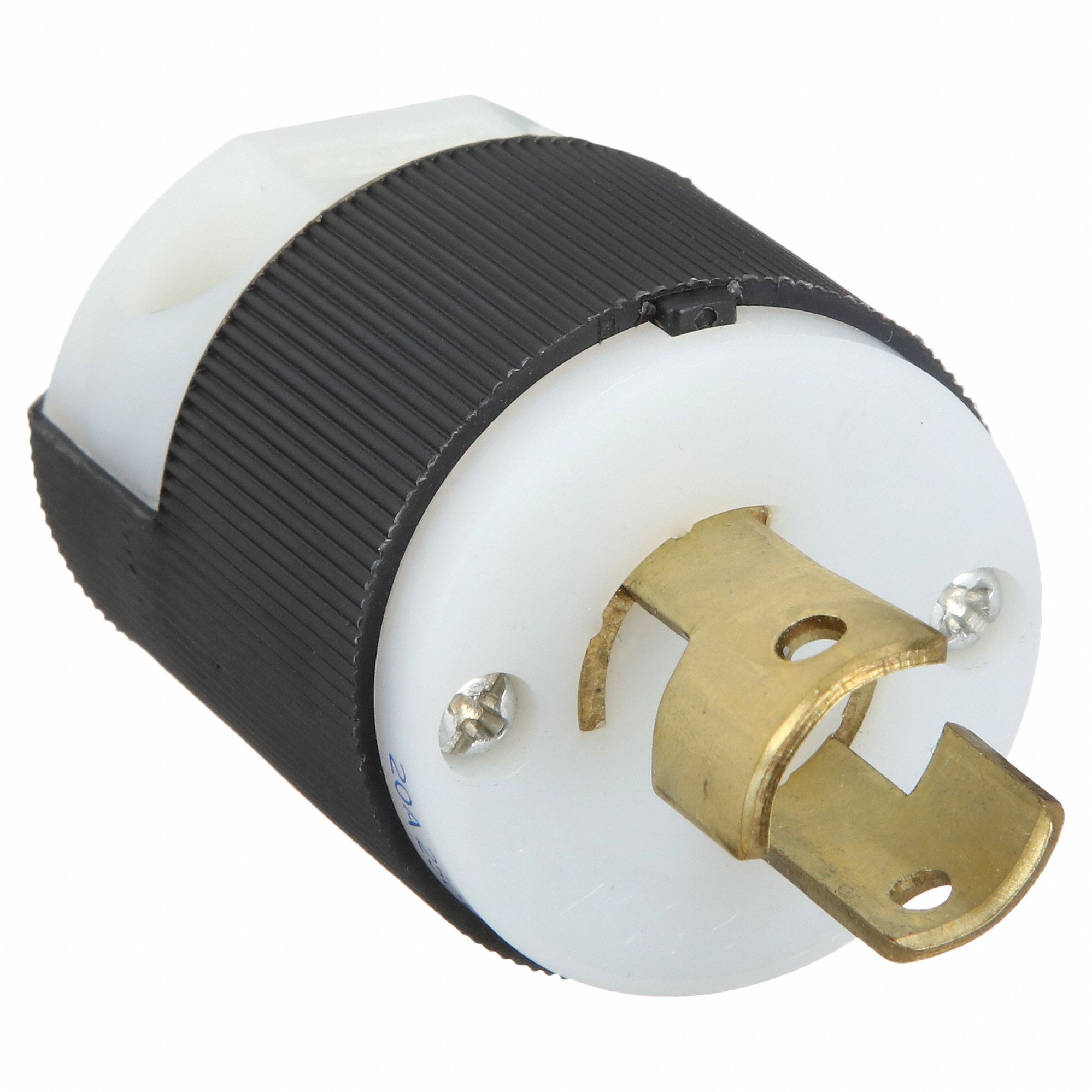 LOCKING PLUG, L2-20P, 250V AC, 20 A, 2 POLES, BLACK/WHITE, SCREW TERMINALS