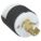 LOCKING PLUG, L2-20P, 250V AC, 20 A, 2 POLES, BLACK/WHITE, SCREW TERMINALS