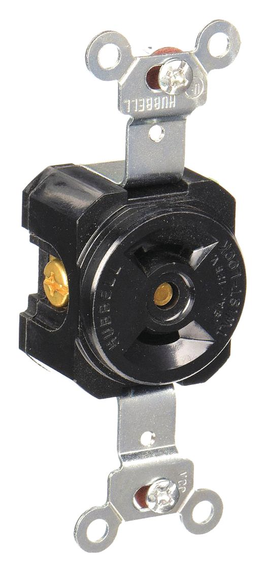 L115R, 15 A, Locking Receptacle 3D260HBL7535 Grainger
