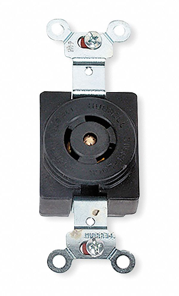 LOCKING RECEPTACLE, NON-NEMA, 10/15 A, 125/250V AC, NON-FLANGED, 3 POLES