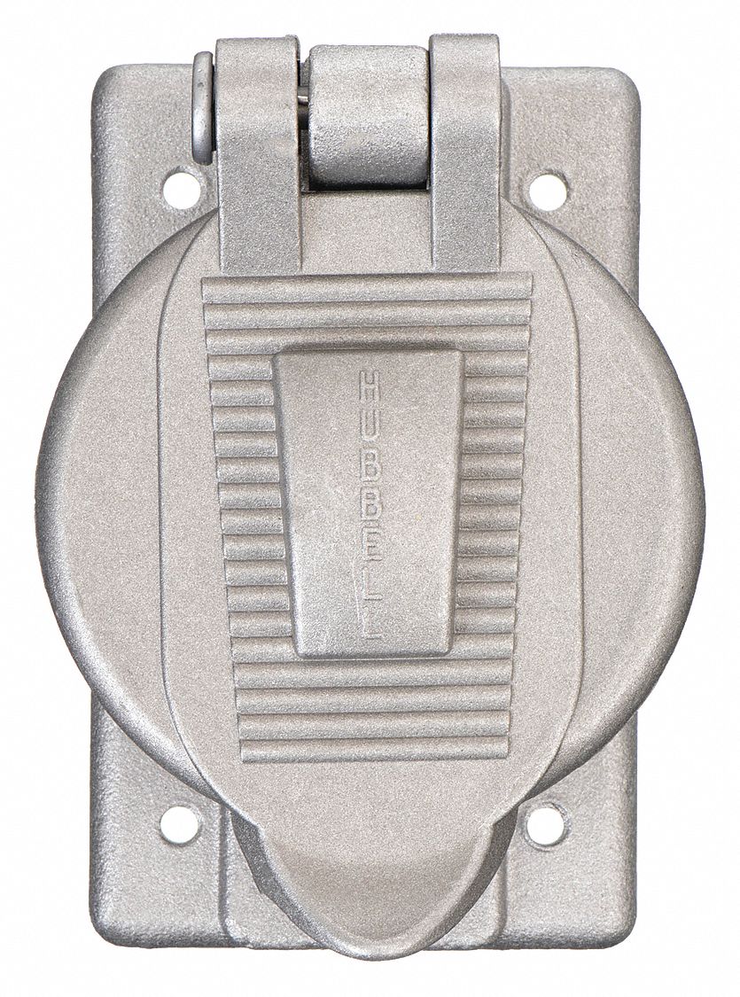 WEATHERPROOF COVER, CAST ALUMINUM, DUPLEX RECEPTACLES, 1 GANG